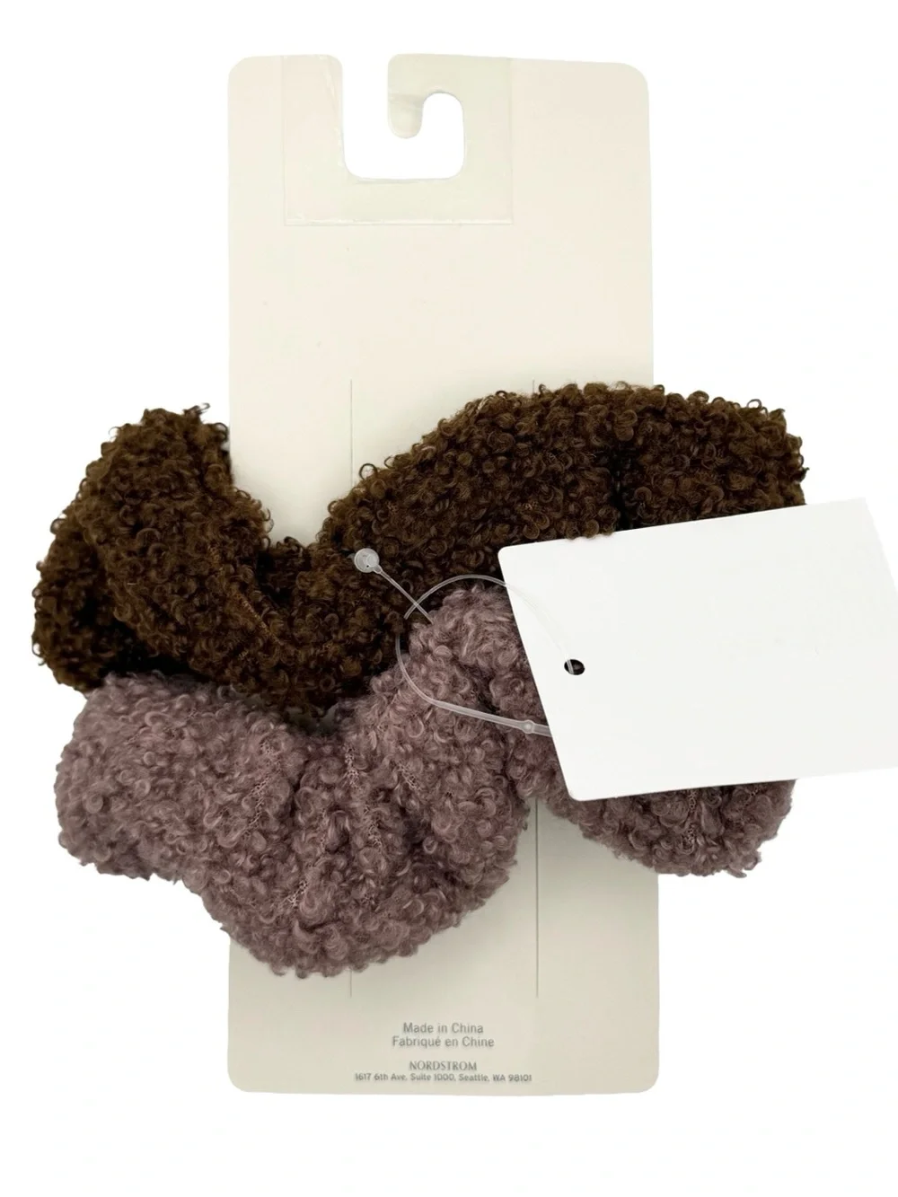 Tucker + Tate Sherpa Fleece Scrunchies 2-Pack Mauve And Brown